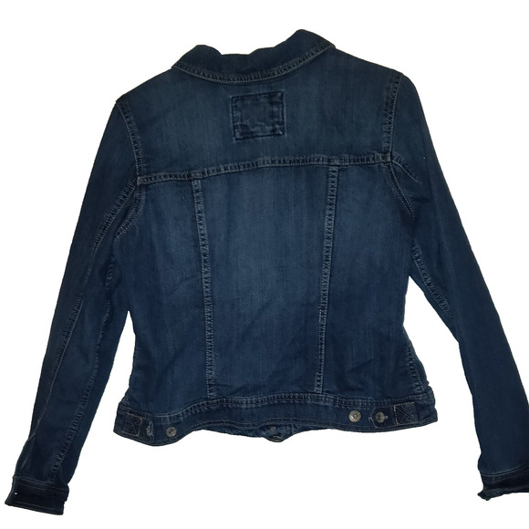 Sonoma Jean Jacket Women's SIZE M Medium Dark Wash 4 Pocket Front Trucker Style - Picture 8 of 10